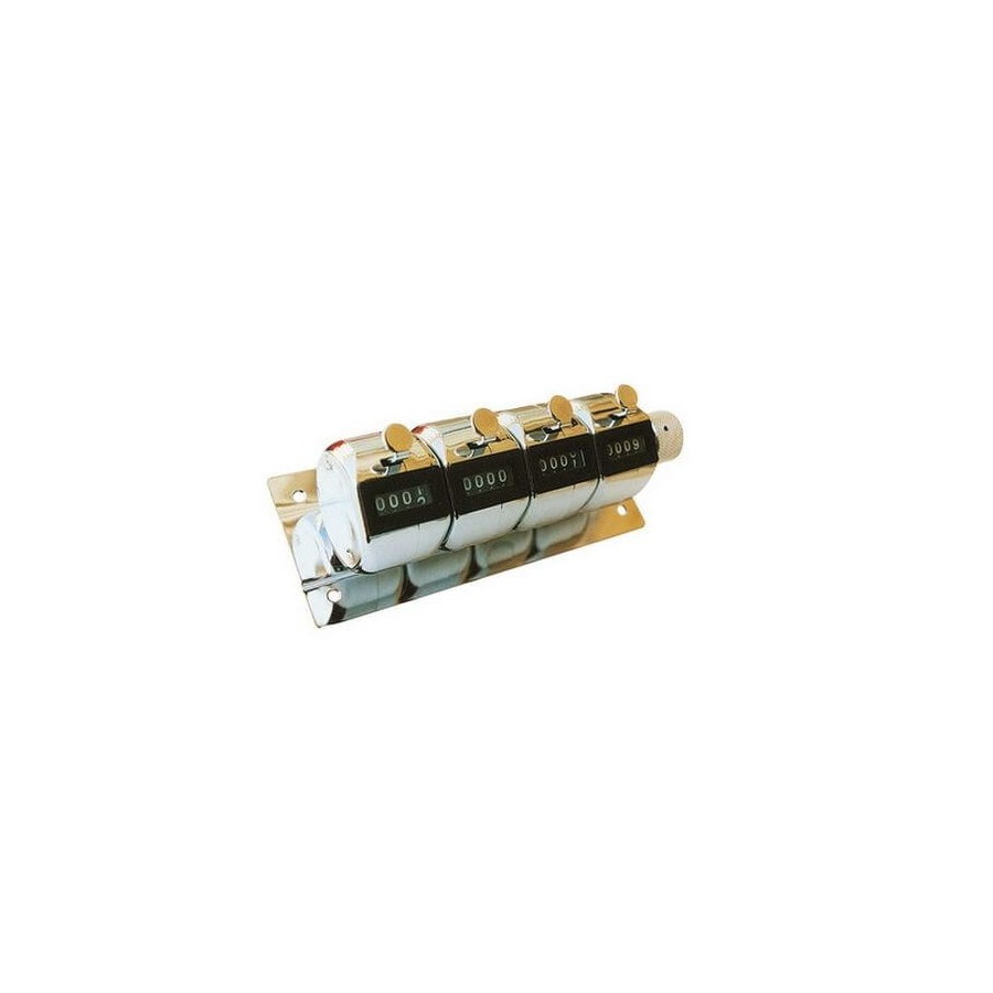 Compteur metallique quadruple
