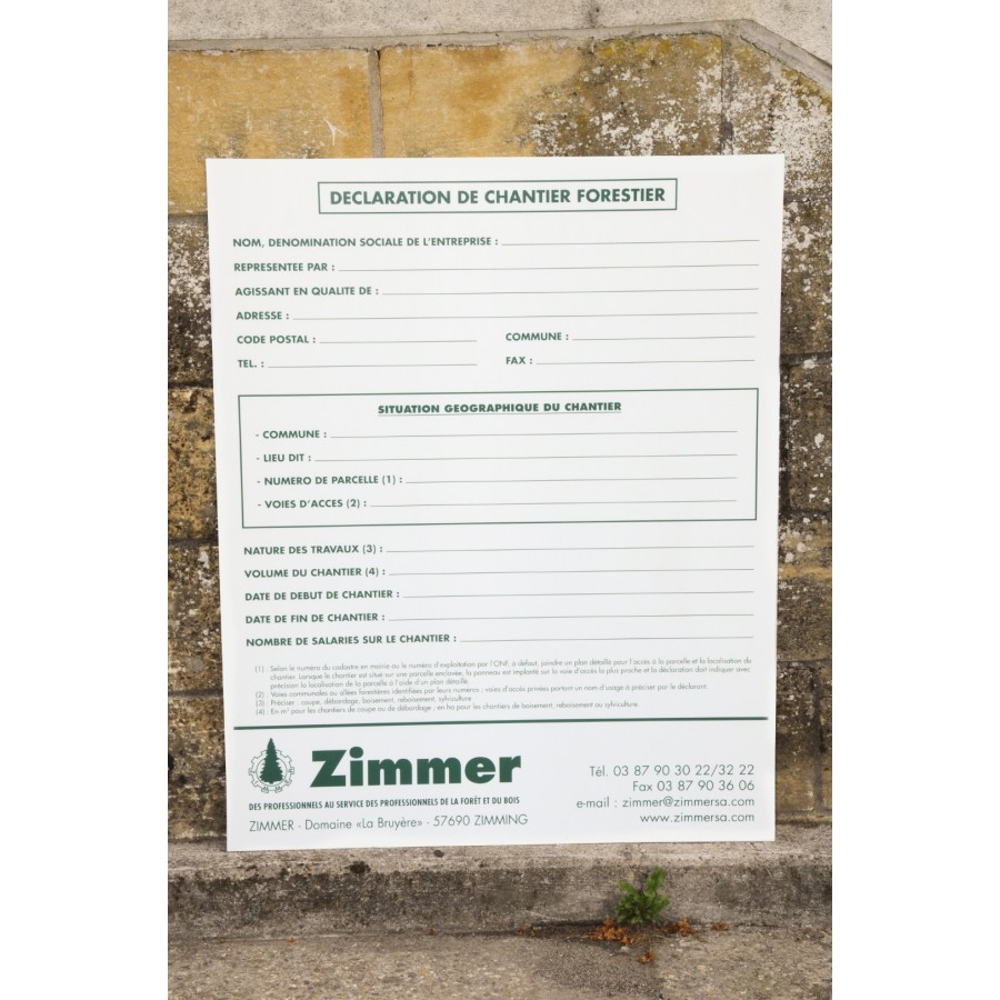 "panneau ""declaration de chantier..."""