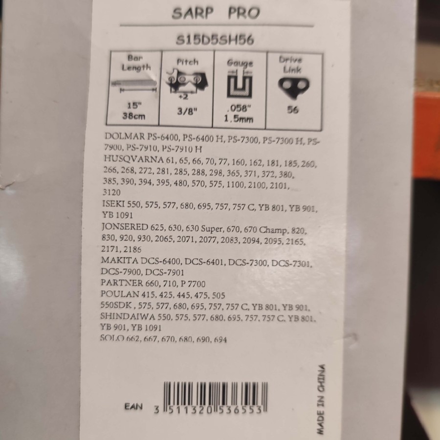 Guide chaine sarp s15d5sh56