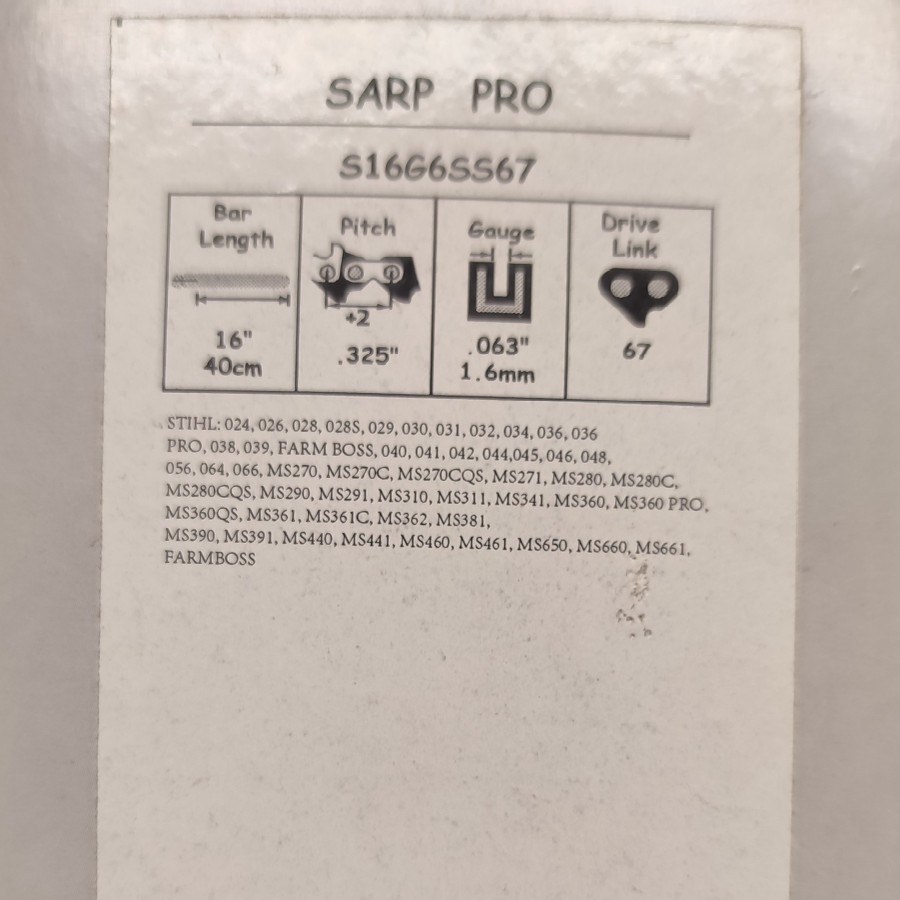 Guide chaine sarp s16g6ss67