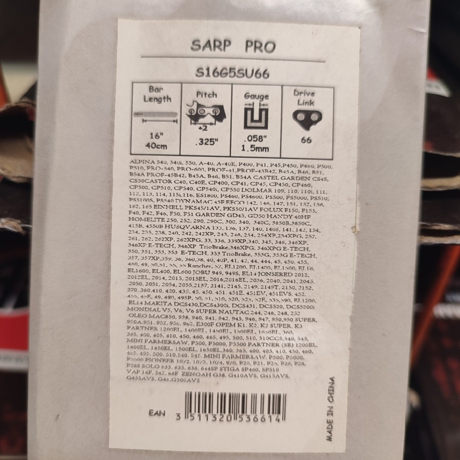 Guide chaine sarp s16g5su66
