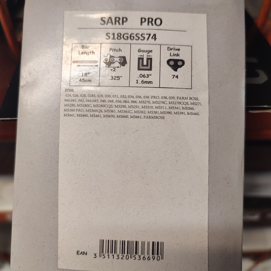 Guide chaine sarp s18g6ss74