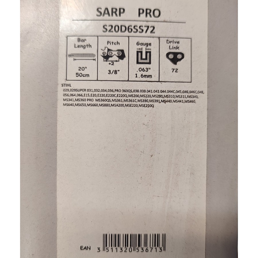 Guide chaine sarp s20d6ss72