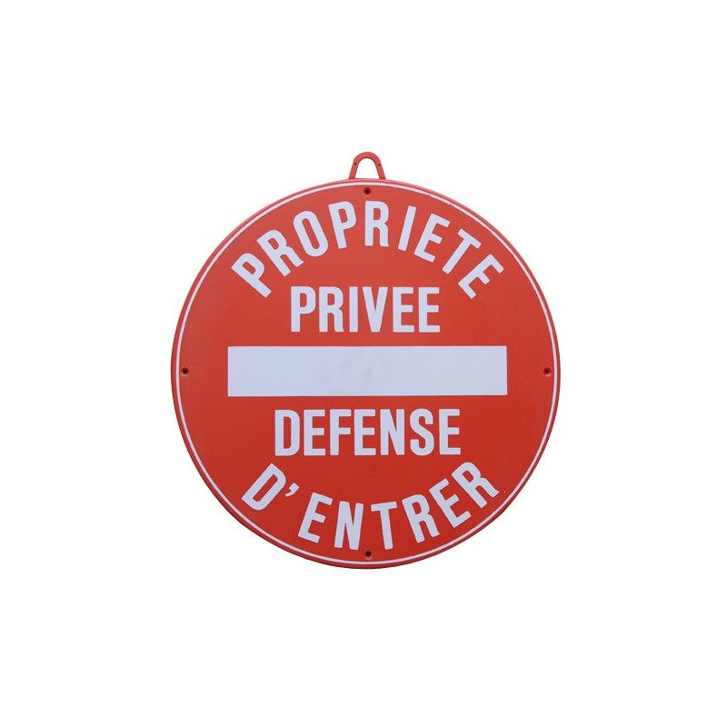Panneau propriété privée défense d'entrer