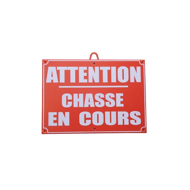 panneau attention chasse en cours