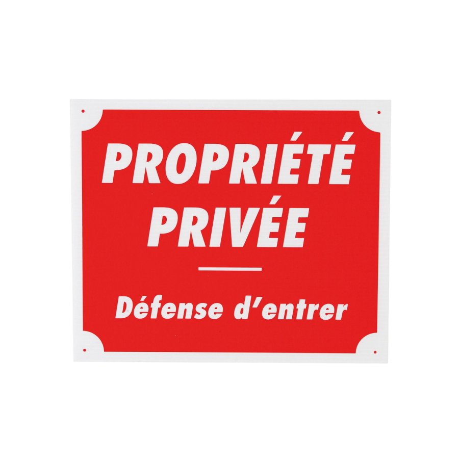 Panneau 'Propriété privé'