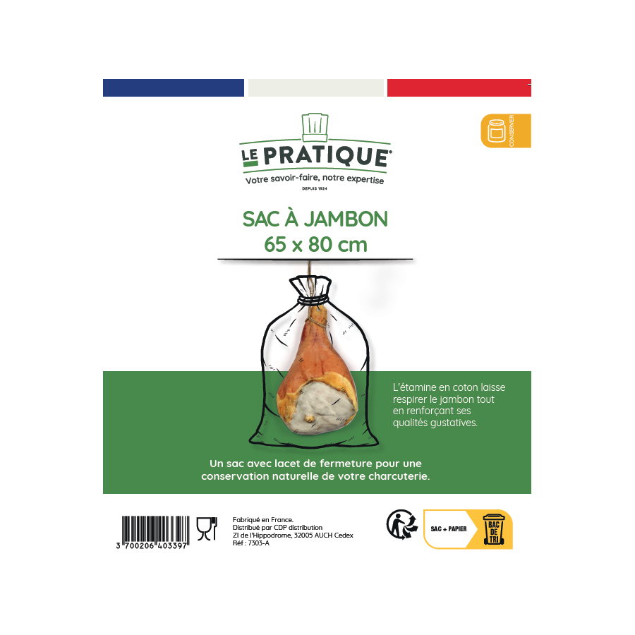 Sac à jambon 65x80cm