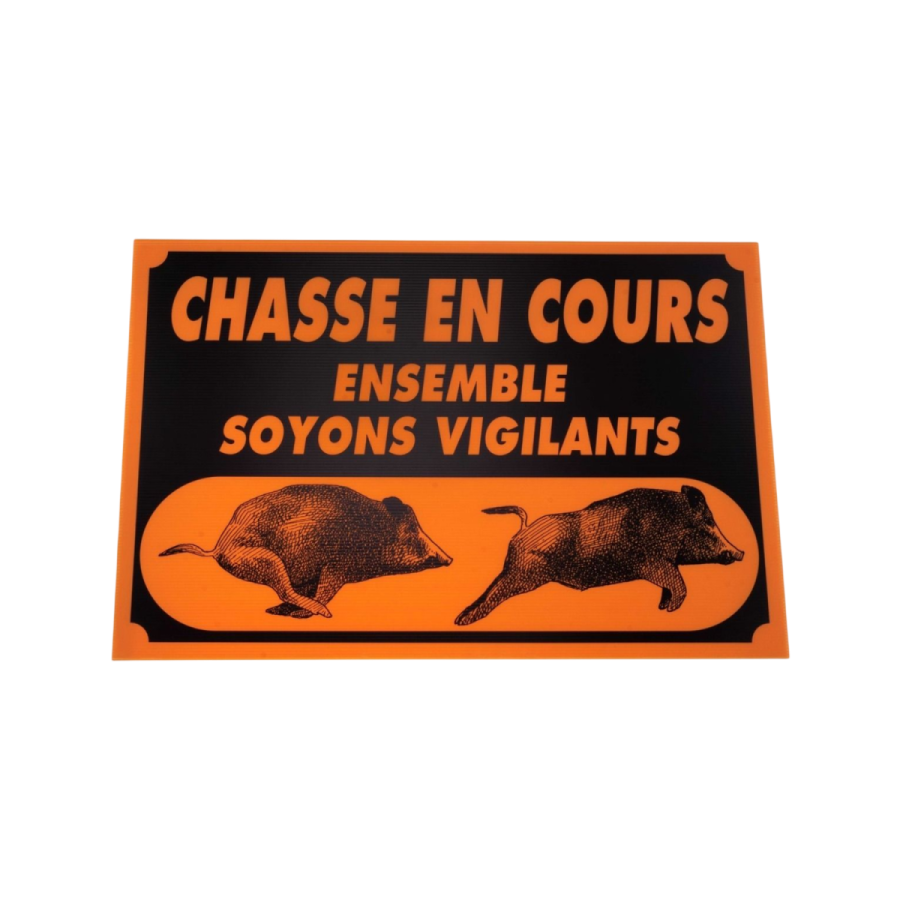 Panneau sanglier 'Chasse en cours'
