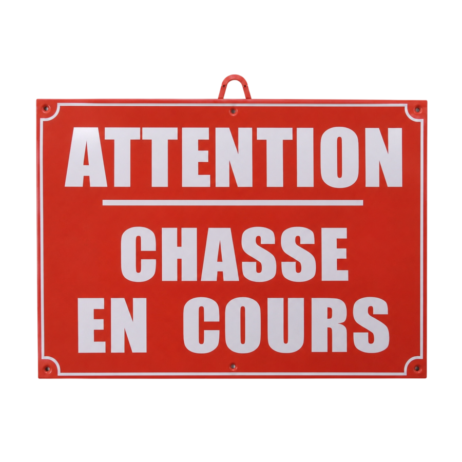 Panneau plastique 'Chasse en cours'