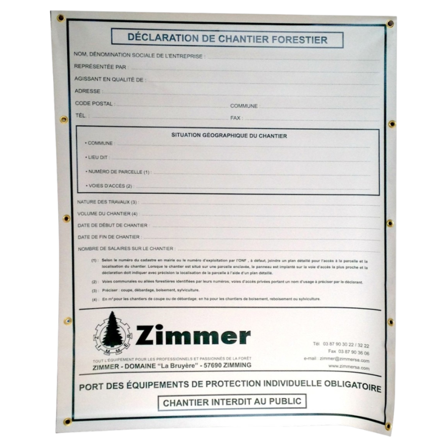 "panneau ""declaration de chantier..."""