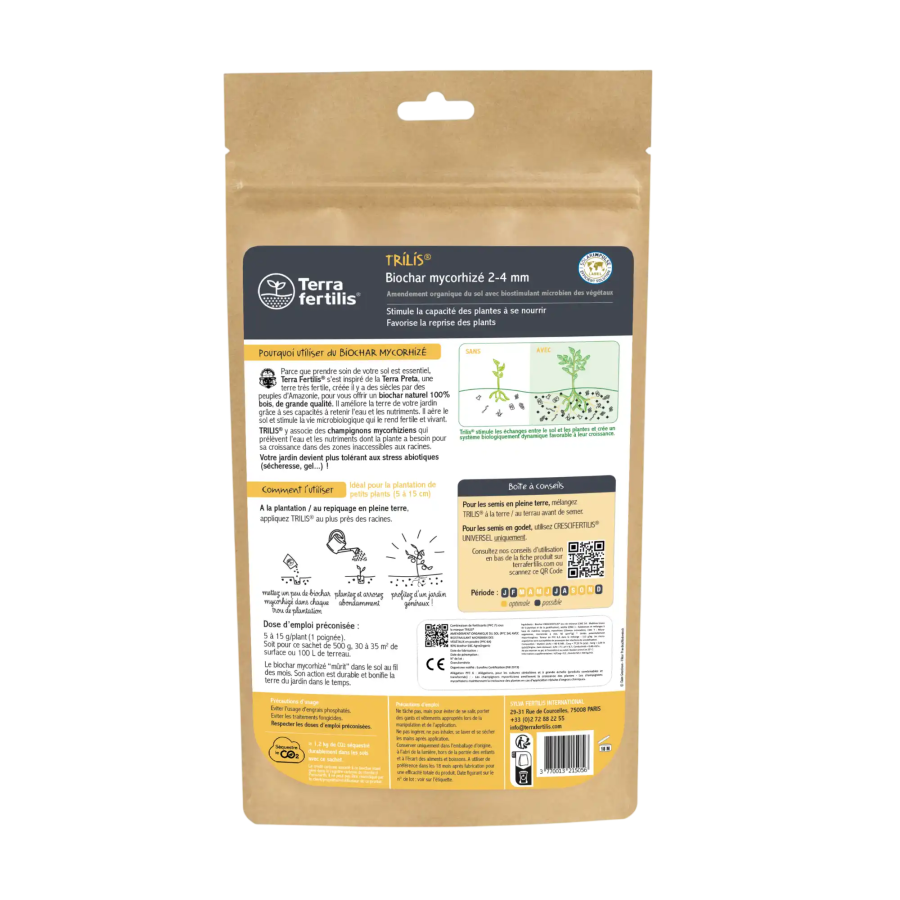 Biochar mycorhizé Trilis - Granulométrie 2-4 mm