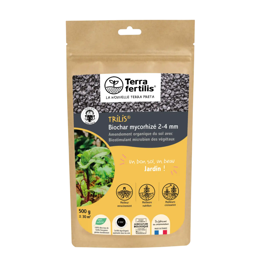 Biochar mycorhizé Trilis - Granulométrie 2-4 mm