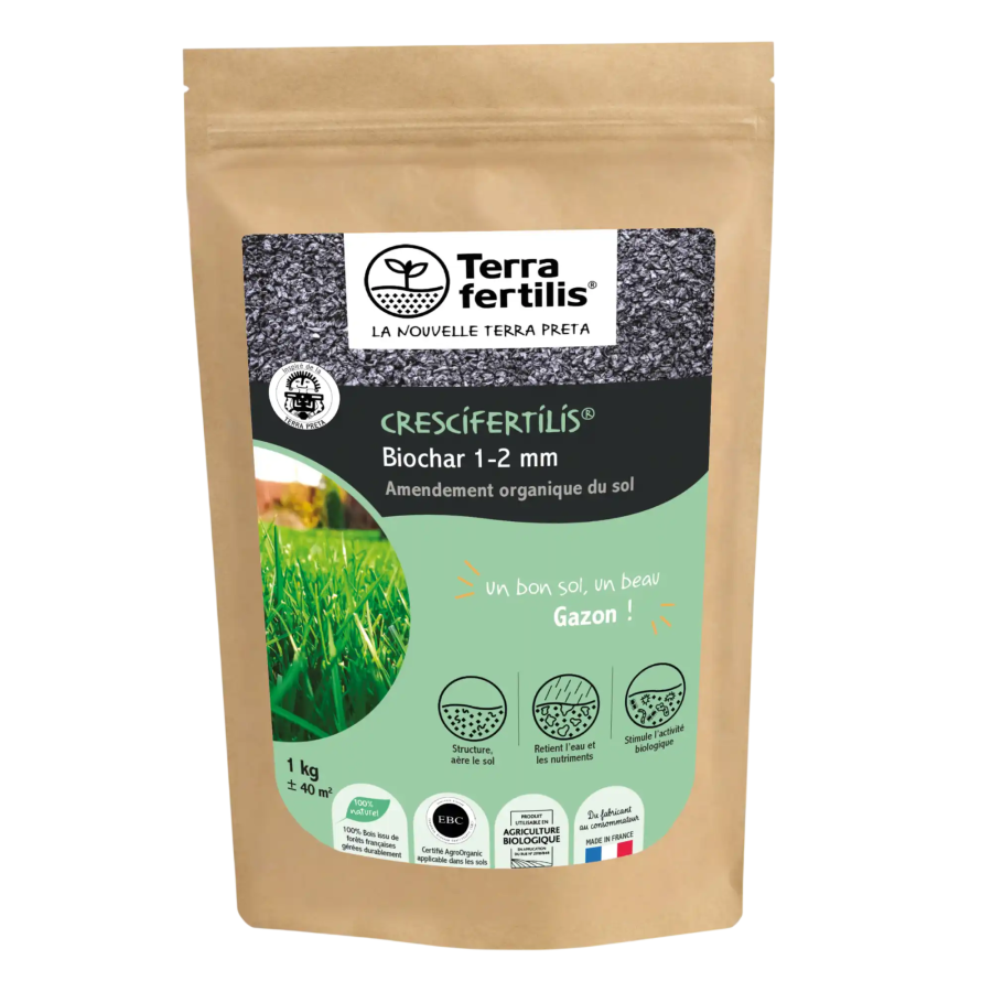 Biochar fertilisant sols Crescifertilis 1-2 mm