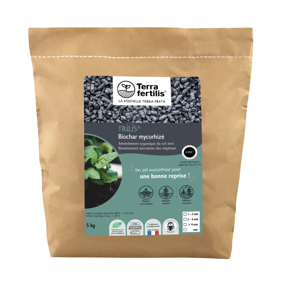 Biochar 5kg biostimulant mycorhizé Trilis 