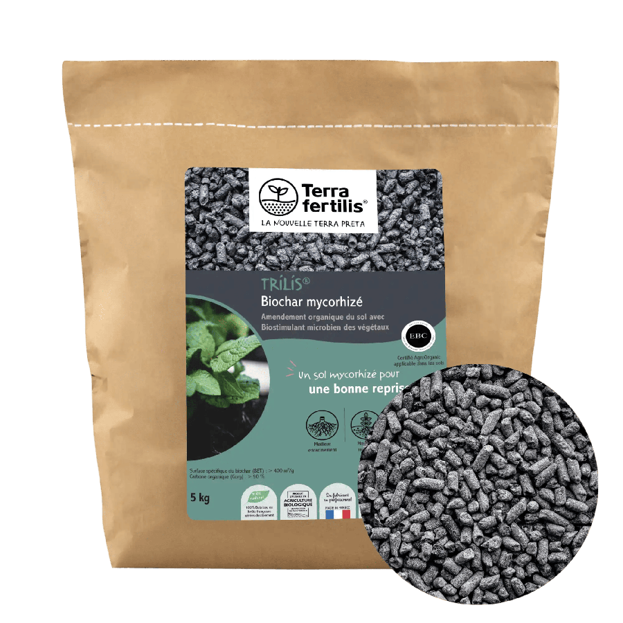 Biochar 5kg biostimulant mycorhizé Trilis 