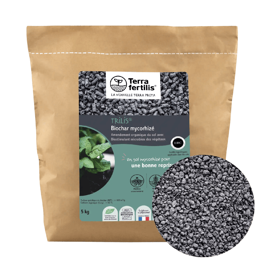Biochar 5kg biostimulant mycorhizé Trilis 