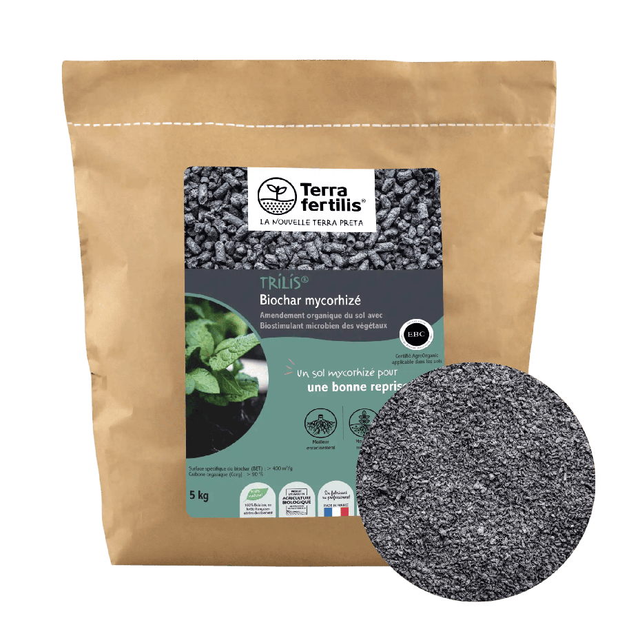 Biochar 5kg biostimulant mycorhizé Trilis 