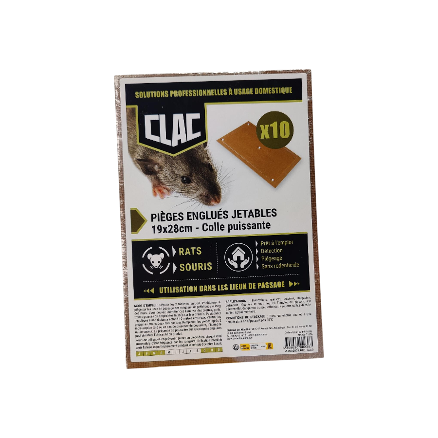 Pièges englués pour rats et souris (par 10)