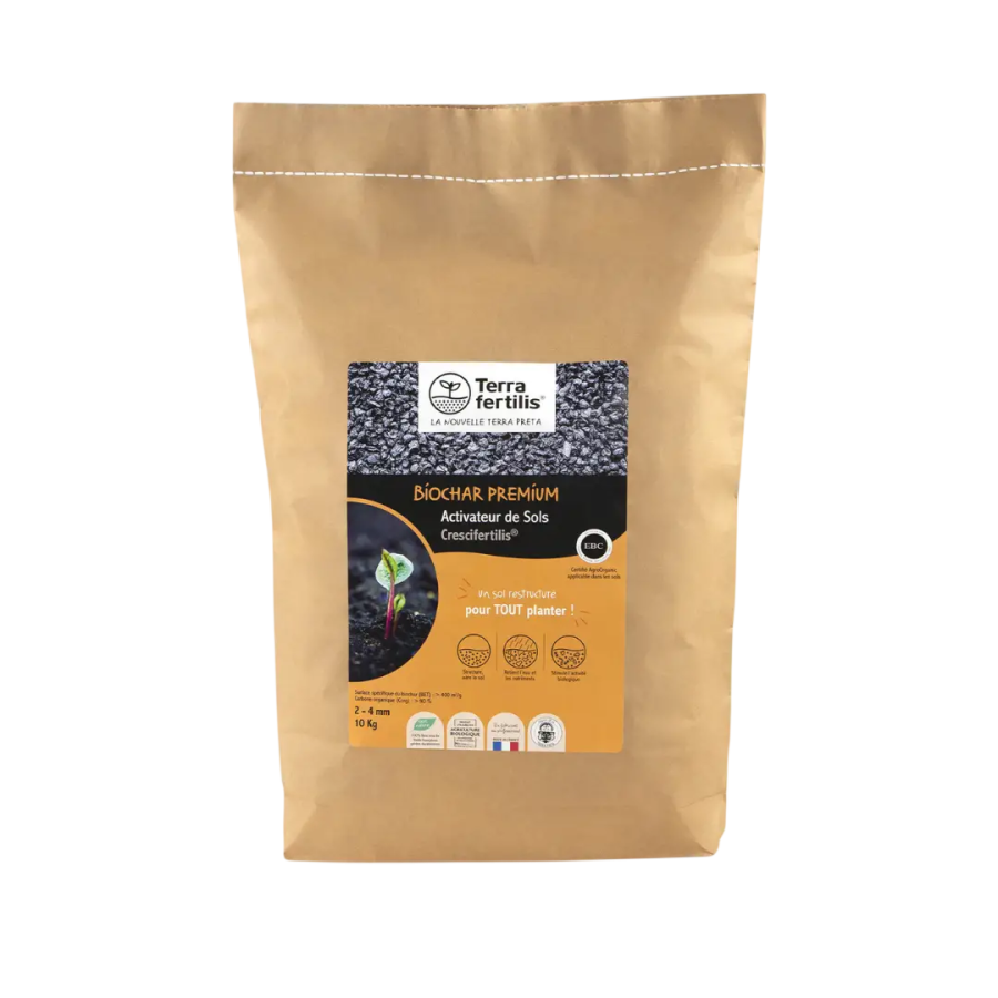 Biochar Crescifertilis fertilisant sols - Sac de 10 kg