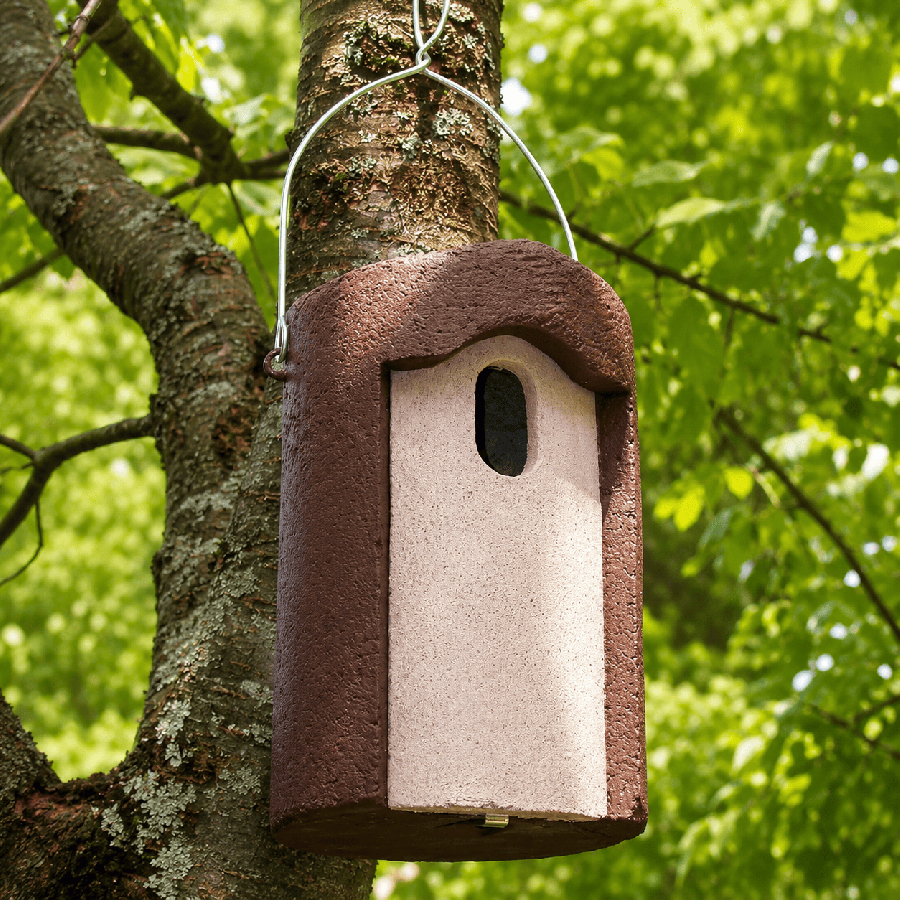Nichoir 1b en beton de bois oval