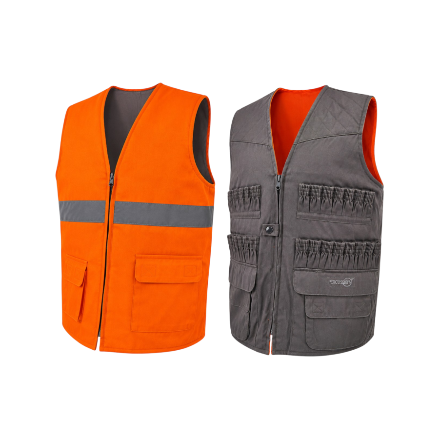 Gilet reversible orange/vert
