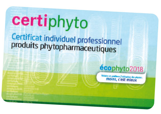 Certiphyto, le certificat individuel professionnel