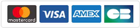 Mastercard, CB, Amex, Visa